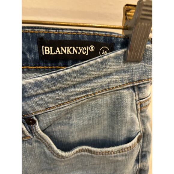 Blank NYC x Revolve Ruffle Crop Jeans Fancy That Wash Aize 26 New - Picture 5 of 7